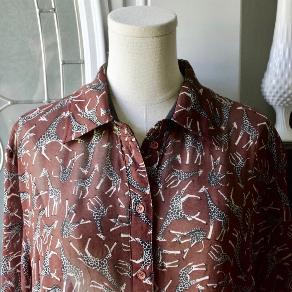 Per Te (For you) by Krizia Italian Giraffe Print Shirt
